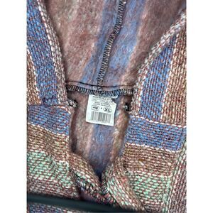 Mexico poncho hooded hand warmer 100% Acrylic.soft vel-Mex. Sz XL hippie boho